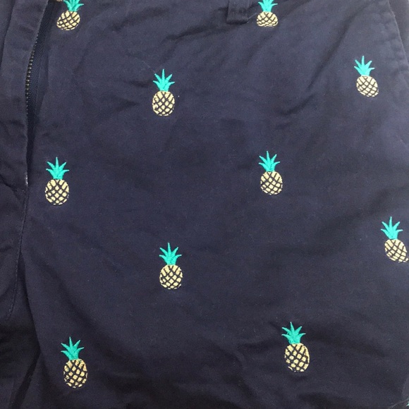 British Khaki navy blue pineapple shorts - Picture 3 of 4
